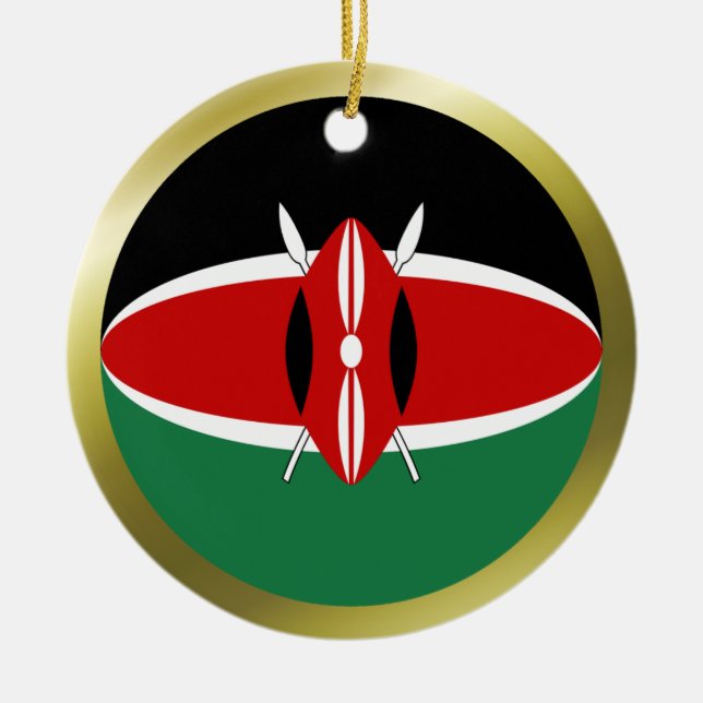 Cerâmica Ornamento da bandeira de Kenya (Frente)