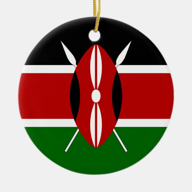 Cerâmica Ornamento da bandeira de Kenya (Frente)