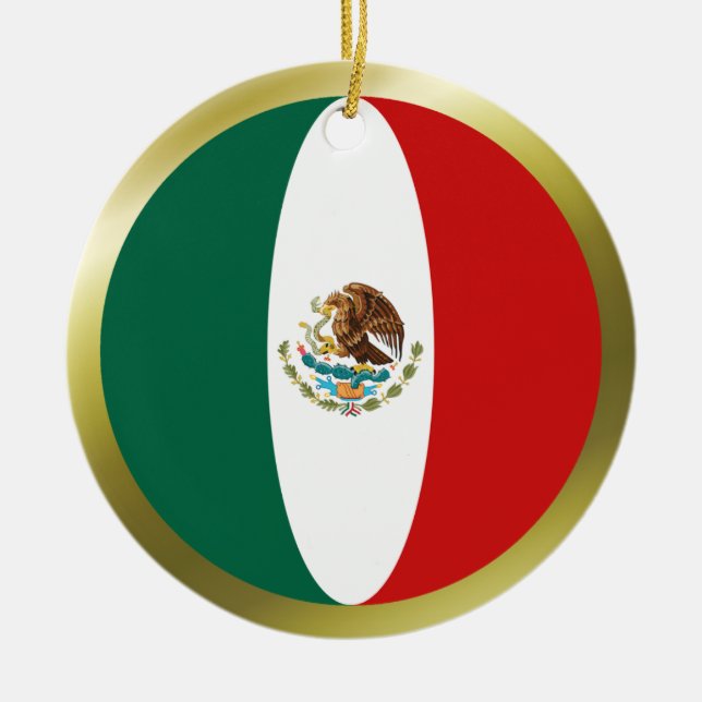 Cerâmica Ornamento da bandeira de México (Frente)
