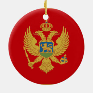 Cerâmica Ornamento da Bandeira de Montenegro