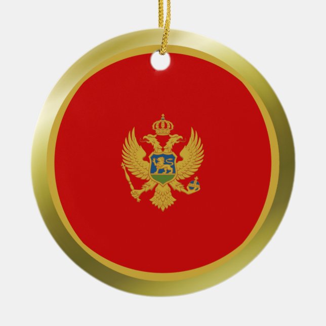 Cerâmica Ornamento da bandeira de Montenegro (Frente)