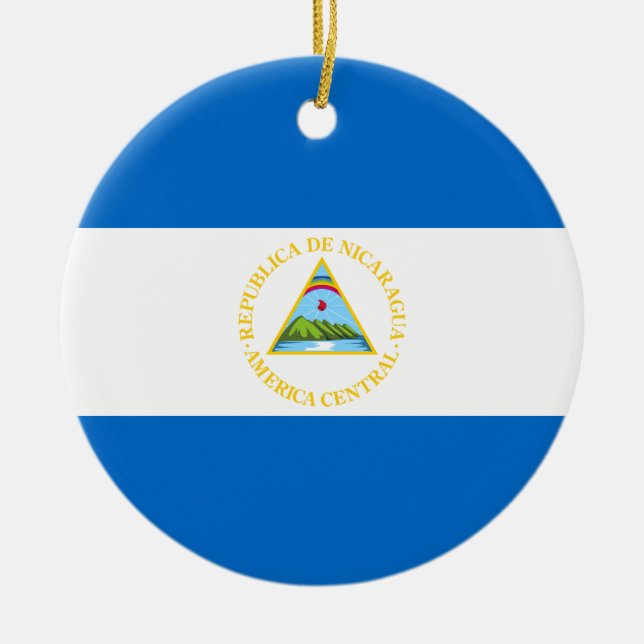 Cerâmica Ornamento da bandeira de Nicarágua (Frente)