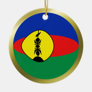 Cerâmica Ornamento da bandeira de Nova Caledônia