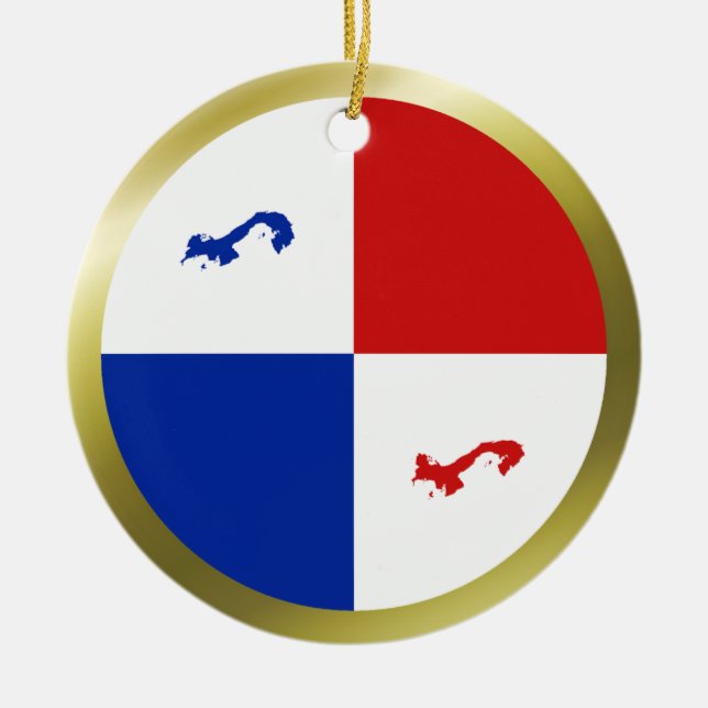 Cerâmica Ornamento da bandeira de Panamá (Frente)