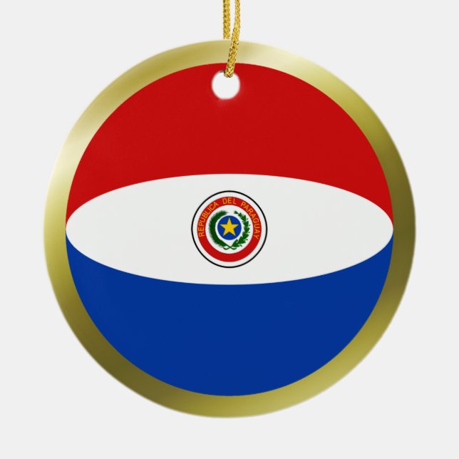 Cerâmica Ornamento da bandeira de Paraguai (Frente)
