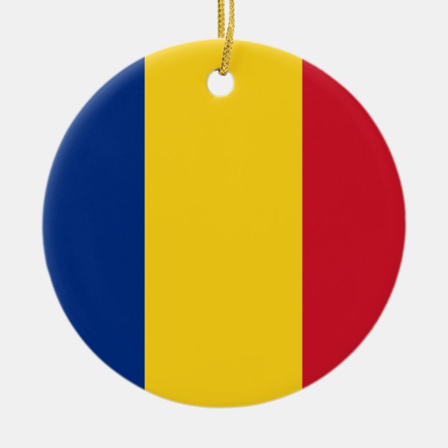 Cerâmica Ornamento da bandeira de Romania (Frente)