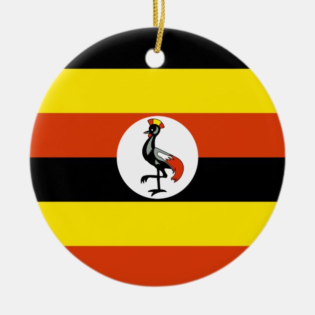 Cerâmica Ornamento da bandeira de Uganda (Frente)