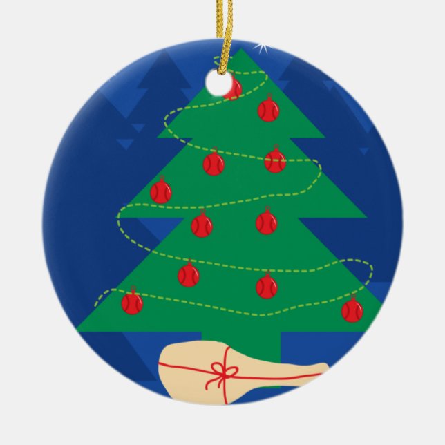 Cerâmica Ornamento da bola da decoração da árvore de Natal (Frente)