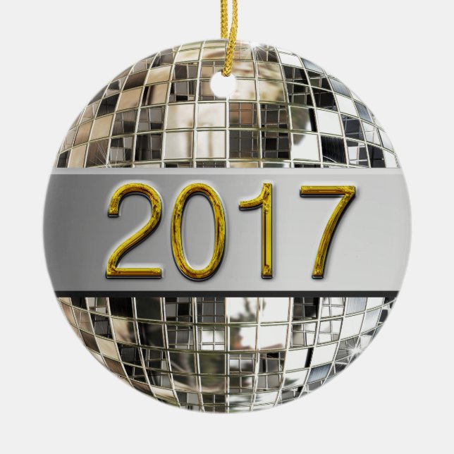 Cerâmica Ornamento da Bola de Disco Silver em Espumante 201 (Frente)