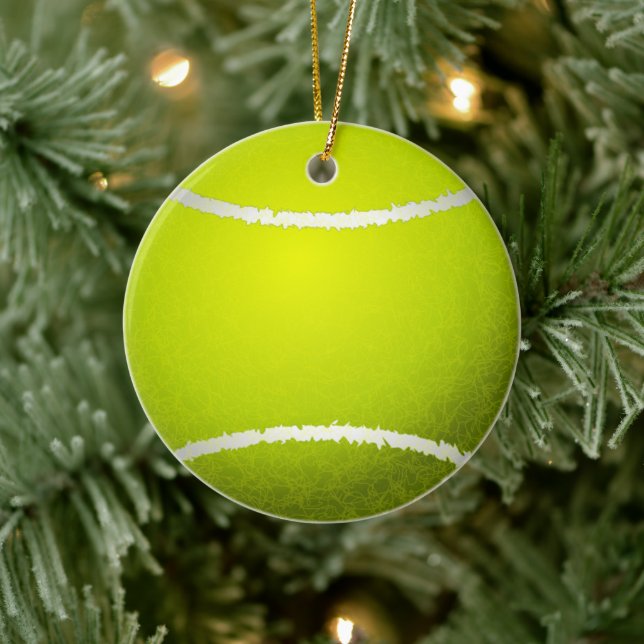 Cerâmica Ornamento da Bola de Tênis Amarelo Personalizada (Árvore)