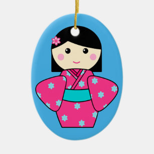 Cerâmica Ornamento da boneca de Kokeshi
