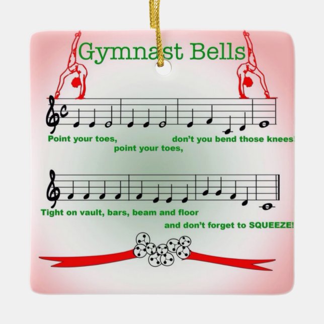 Cerâmica Ornamento da canção de Jingle Bell da ginástica do (Frente)