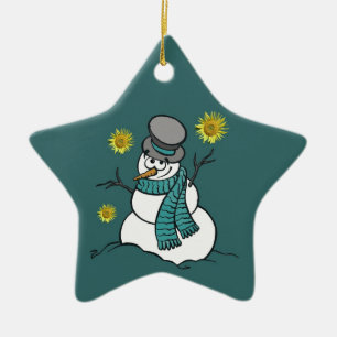 Cerâmica Ornamento da esperança do boneco de neve