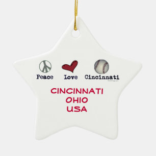 Cerâmica Ornamento da estrela do Natal de Cincinnati EUA do