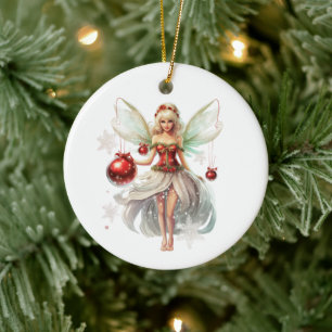 Cerâmica Ornamento da fada de Natal
