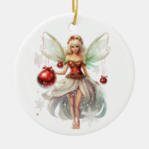 Cerâmica Ornamento da fada de Natal