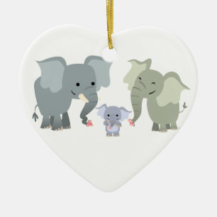 Cerâmica Ornamento da Família Elefante de Cartoon Bonito