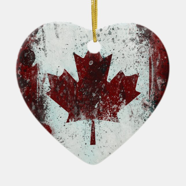 Cerâmica Ornamento da folha de bordo de Canadá (Frente)