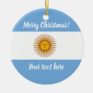 Cerâmica Ornamento da foto da árvore de Natal da bandeira