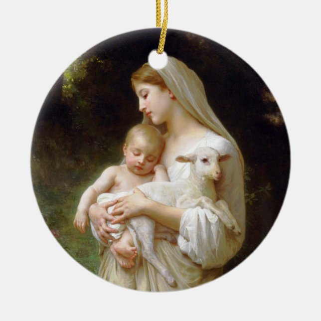 Cerâmica Ornamento da inocência de Bouguereau (Frente)