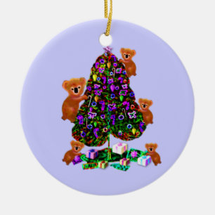 Cerâmica Ornamento da manhã de Natal dos Koalas