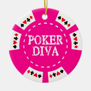 CERÂMICA ORNAMENTO DA MICROPLAQUETA DE PÓQUER DA DIVA DO