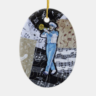 Cerâmica Ornamento da música de banda