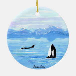 Cerâmica Ornamento da orca de Alaska
