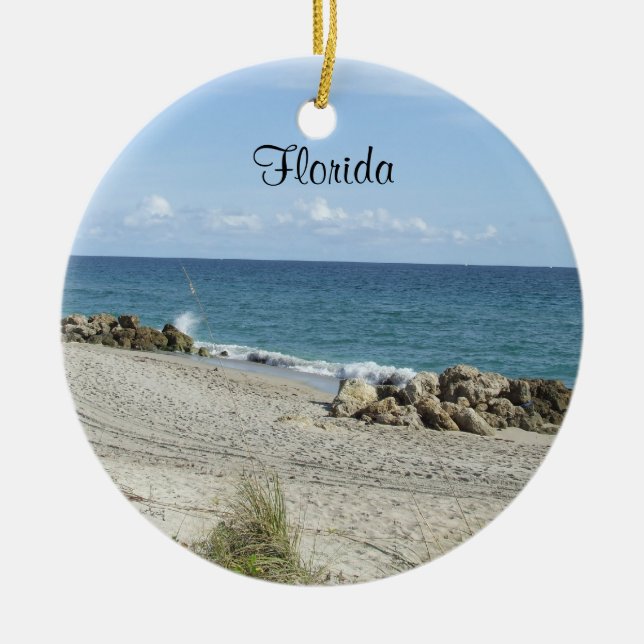 Cerâmica Ornamento da praia de Florida (Frente)