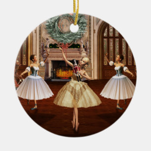 Cerâmica Ornamento da Ronda de Natal da Noz-Cracker Balleri