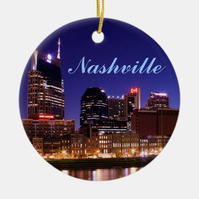 Cerâmica Ornamento da skyline de Nashville (Frente)