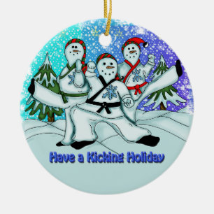 Cerâmica Ornamento das artes marciais dos bonecos de neve