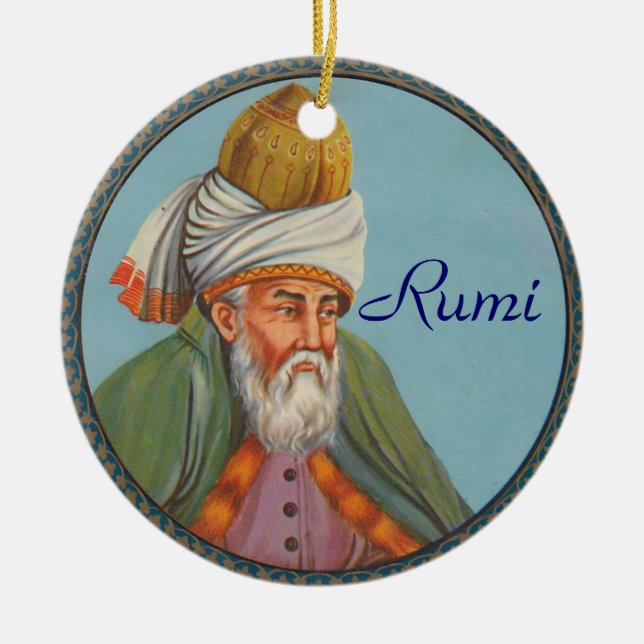 Cerâmica Ornamento das citações de Rumi (Frente)