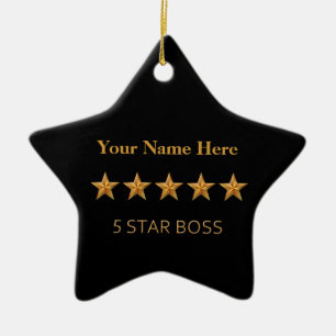 Cerâmica Ornamento das Estrelas de Natal do Chefe Cinco