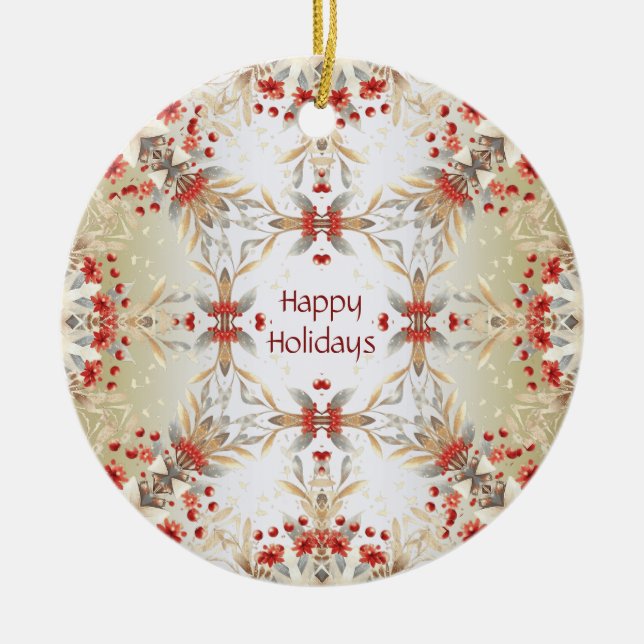 Cerâmica Ornamento das Flores de Férias Modernas (Frente)