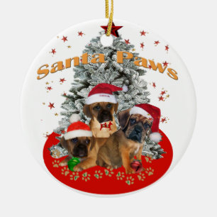 Cerâmica Ornamento das patas do papai noel de Puggle