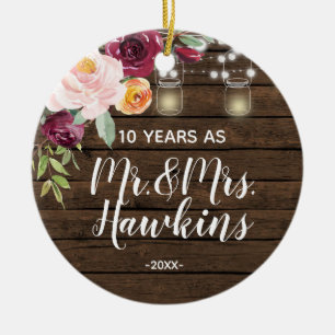 Cerâmica Ornamento de 10 anos personalizado
