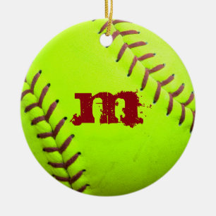 Cerâmica Ornamento de 12U 12U de 14U Amarelo Softball Breve