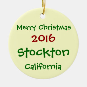 CERÂMICA ORNAMENTO DE 2016 FELIZES NATAIS DE STOCKTON