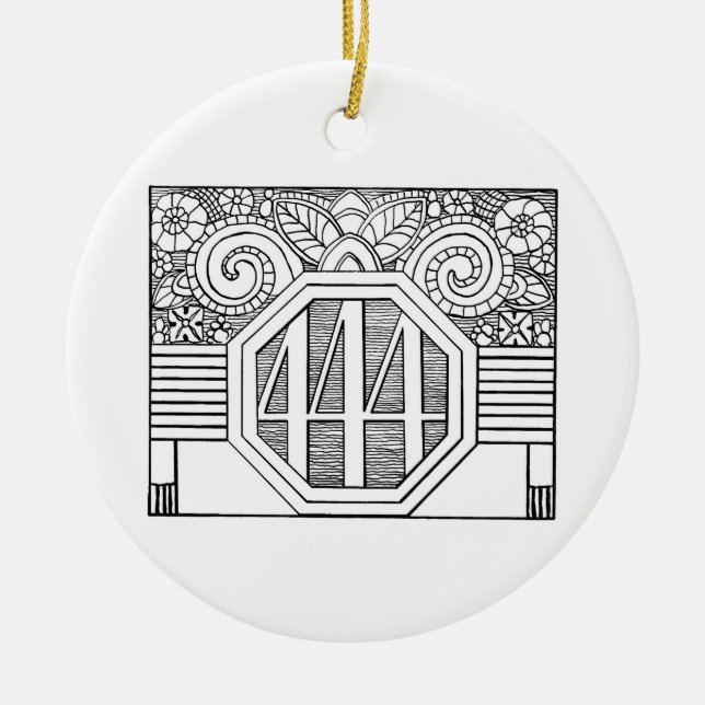 Cerâmica ornamento de 444 logotipos (Frente)