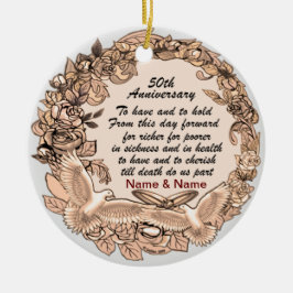 Cerâmica Ornamento de 50º Aniversário de Casamento