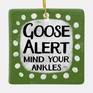 Cerâmica Ornamento de Alerta de Ganso