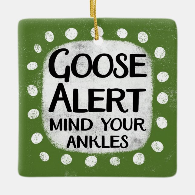 Cerâmica Ornamento de Alerta de Ganso (Frente)