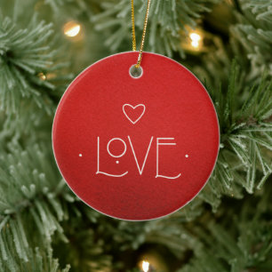 CERÂMICA ORNAMENTO DE AMOR, COM MENSAGEM PERSONALIZADA NO V