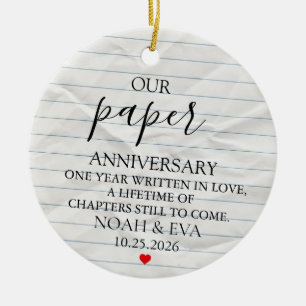 Cerâmica Ornamento de Aniversário de Papel, Presente de Ani