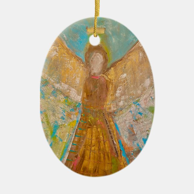 Cerâmica ORNAMENTO DE ANJO DOURADO- ARTalli (Frente)