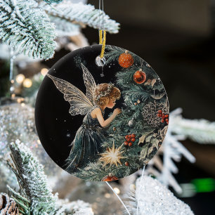 Cerâmica Ornamento de Anjo Fada de Árvore de Natal - Person