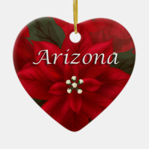 Cerâmica Ornamento de Arizona de Poinsettia Vermelha