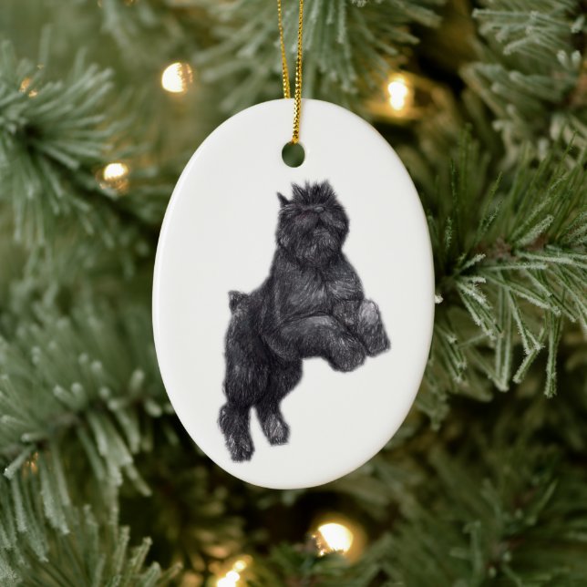 Cerâmica Ornamento de Arte Cão Bouvier des Flandres (Árvore)