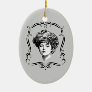 Cerâmica Ornamento de Arte de Reprodução de Garota Gibson
